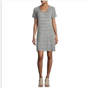 Rag & Bone Black and Gray Striped Mini Dress